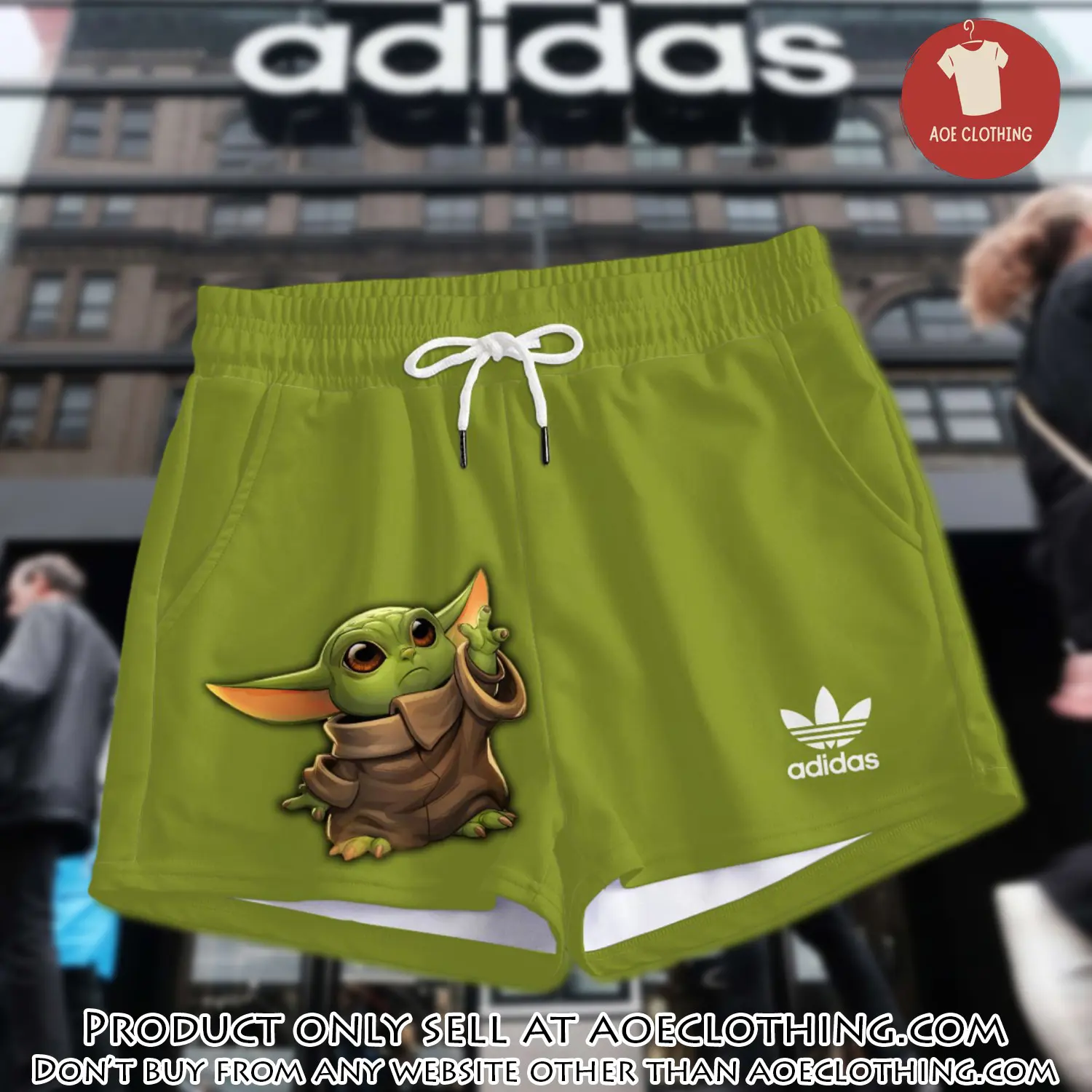 Premium baby yoda in adidas women shorts lady beach shorts wms1076 aoe2610836
